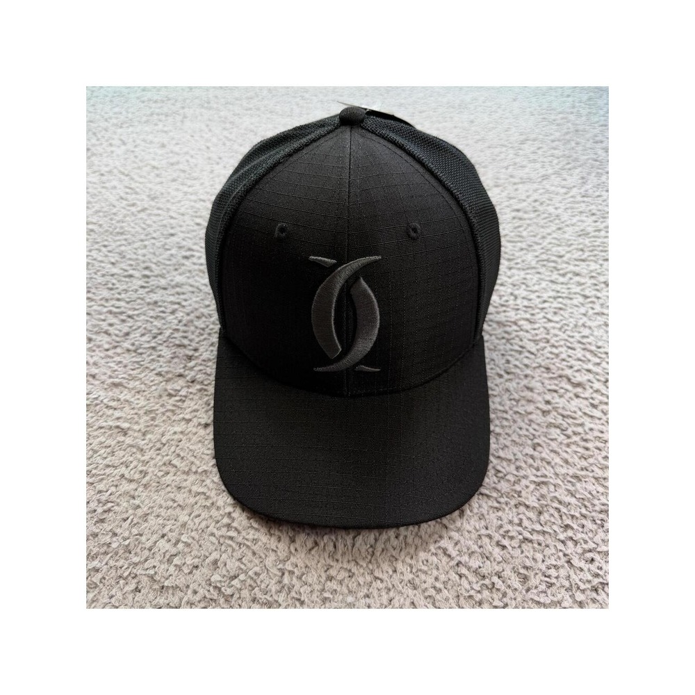 Cabela's Instinct Black Trucker Hat Snapback Cap All Black Outdoor Hunting NWT